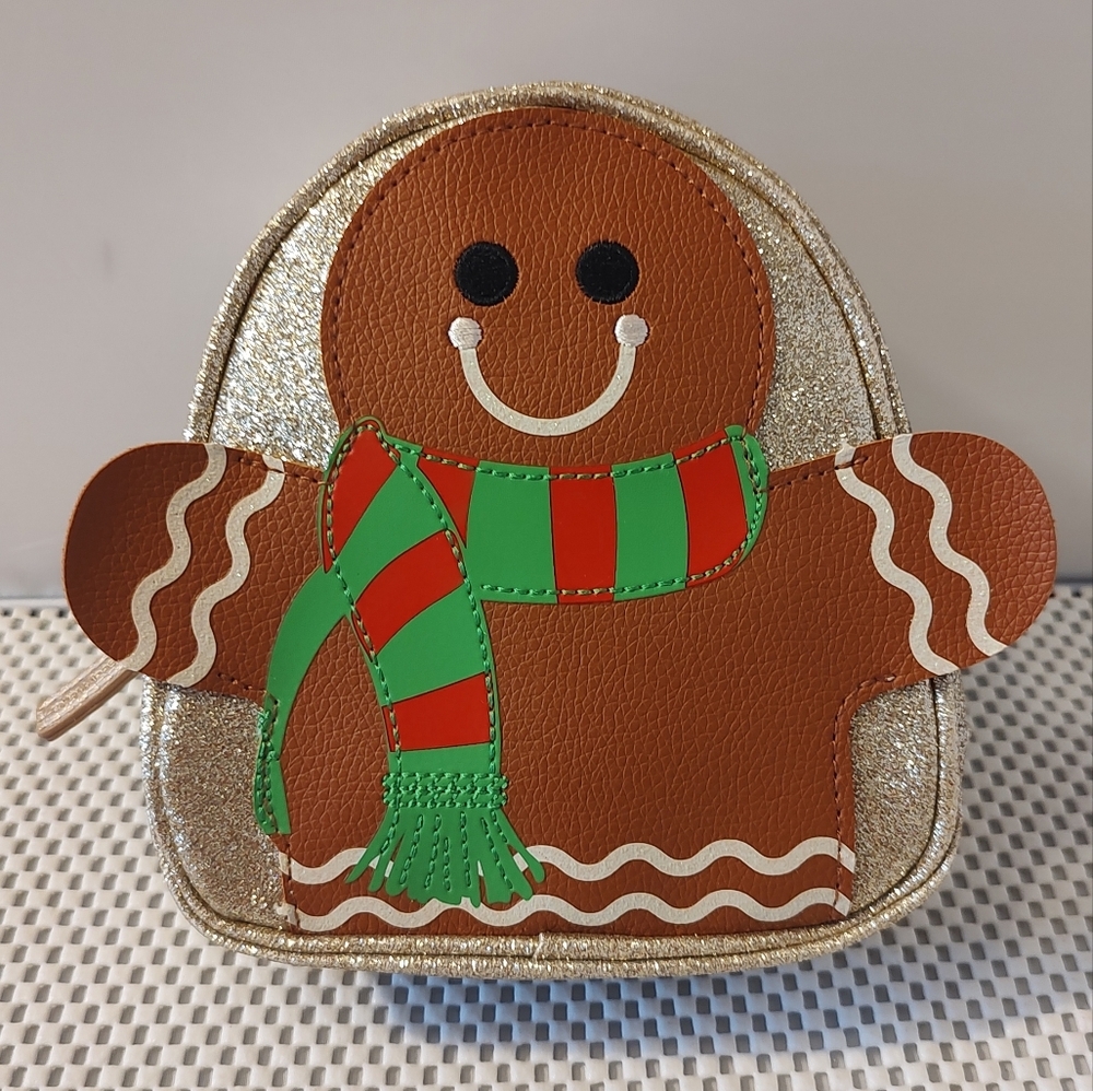 Bath and Body Works Make Up Bag Christmas Gingerbread Brown/Gold